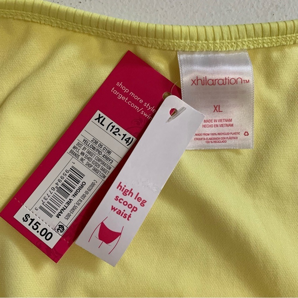 Xhilaration Bikini Set Size D/DD + XL Yellow Ribbed NWT - Picture 17 of 17